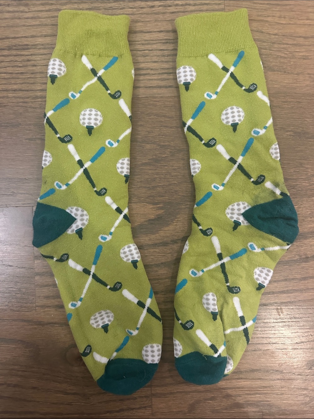 Men's Golf Pattern Crew Socks - Green